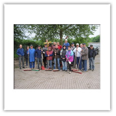 Reinigung des Radwegs