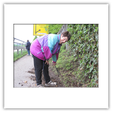 Reinigung des Radwegs