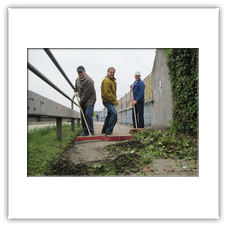 Reinigung des Radwegs