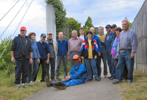 Reinigung des Radwegs